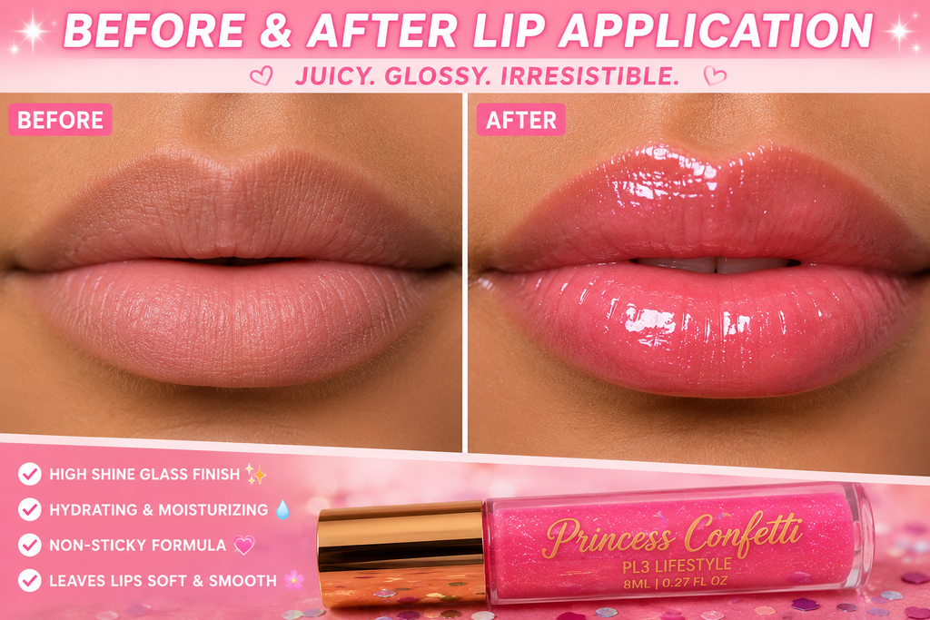 PL3 House of Drip Princess Confetti Clear Lip Gloss – 8 mL