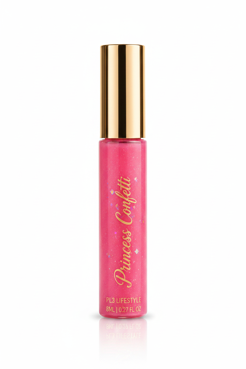 PL3 House of Drip Princess Confetti Clear Lip Gloss – 8 mL