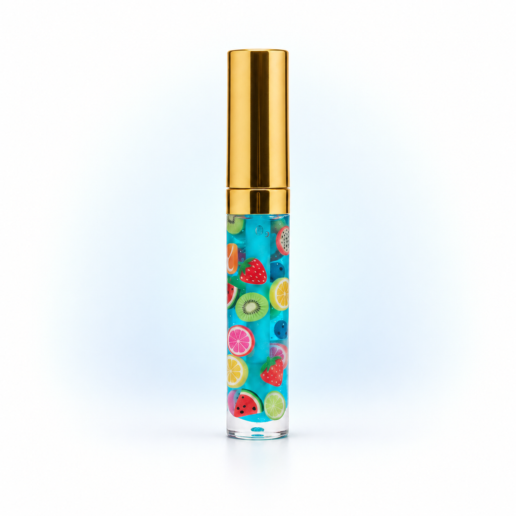 PL3 House of Drip Smerry Berry Drip blue fruit-slice lip gloss with gold cap